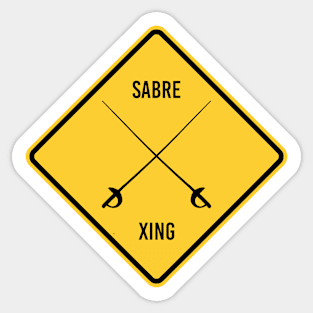 Funny Fencing Sabre Crossing Sport Fencer Xing Sign Sticker